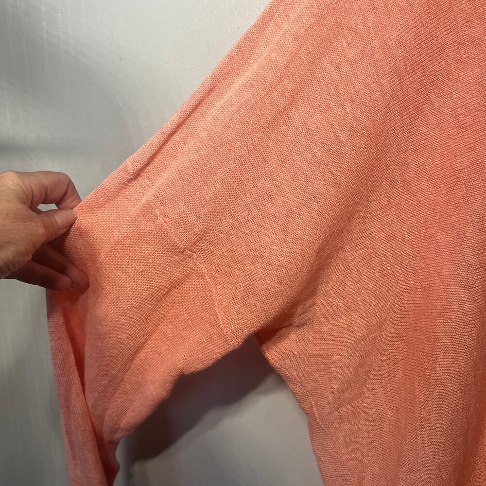Eileen Fisher Sweater Tunic Peach Linen Spring Thin Knit Beachy Coastal XL - Picture 2 of 7